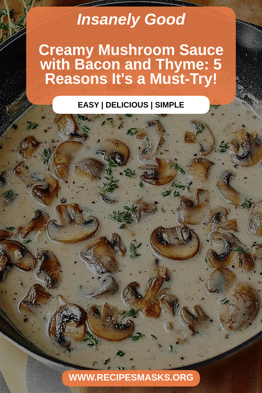 Creamy Mushroom Sauce final dish beautifully presented and ready to serve