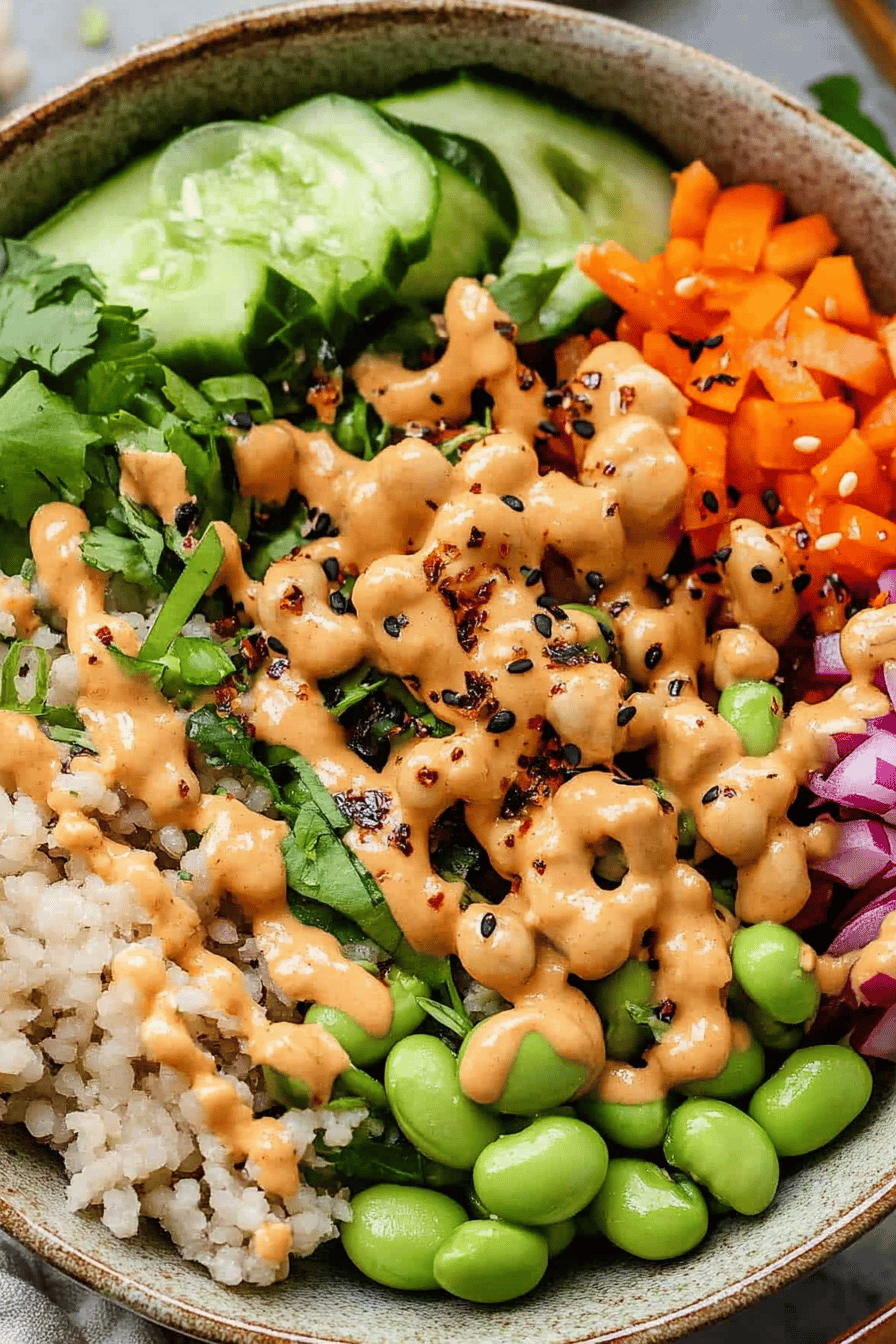 Edamame Salad ingredients organized and measured on kitchen counter