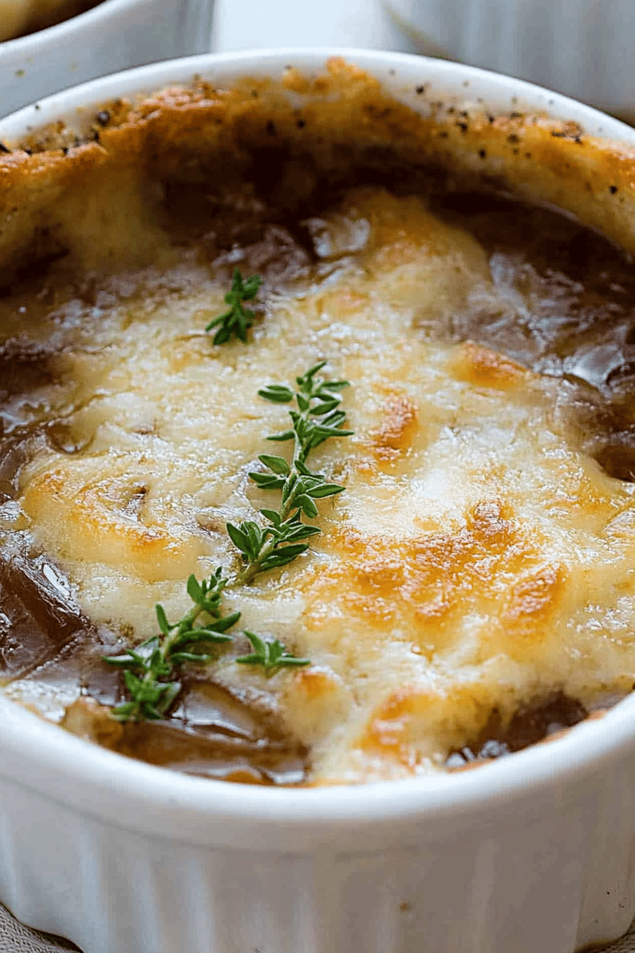 French onion soup ingredients organized and measured on kitchen counter