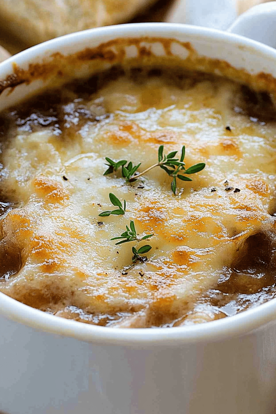 French onion soup ingredients organized and measured on kitchen counter