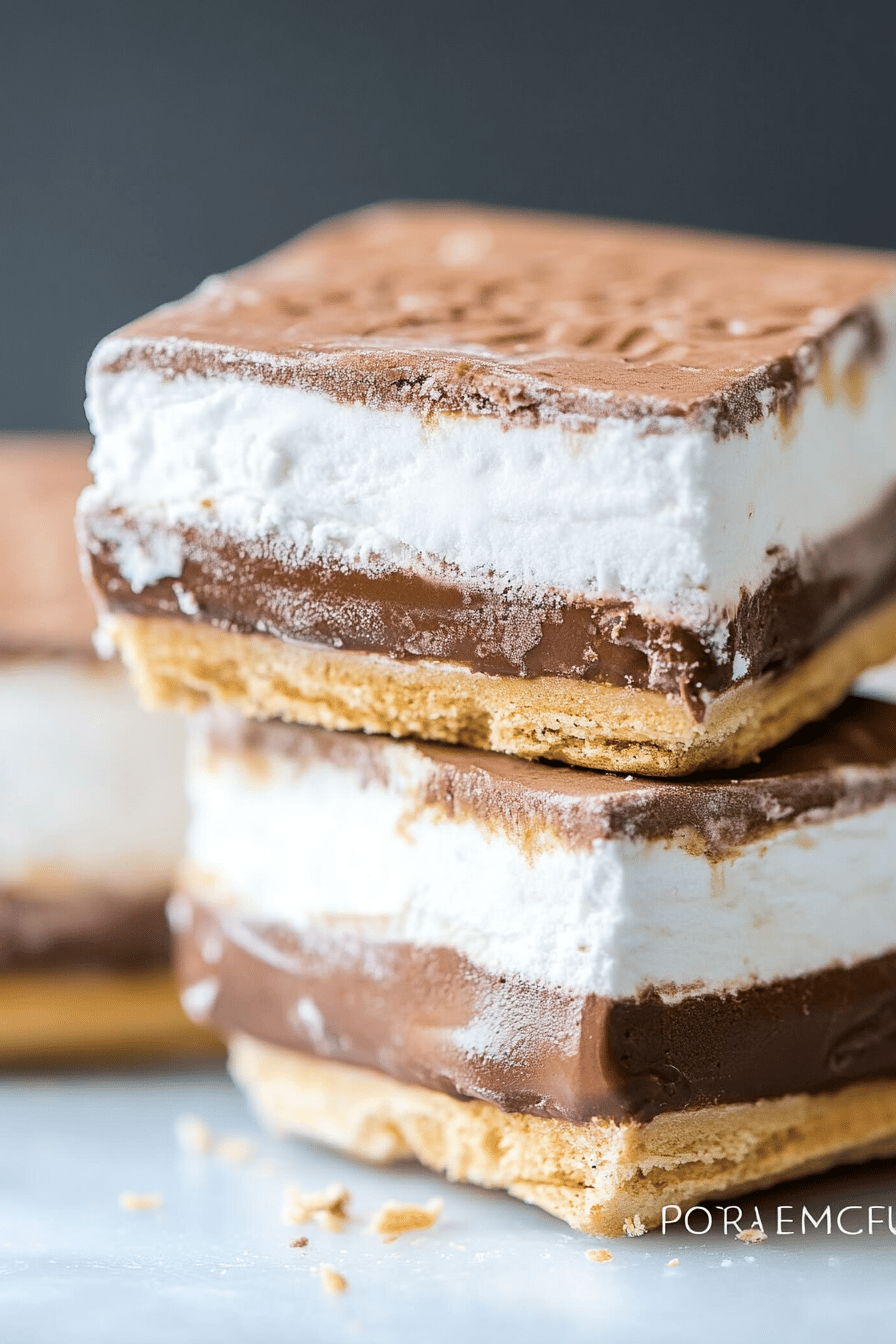 Frozen Smores ingredients organized and measured on kitchen counter