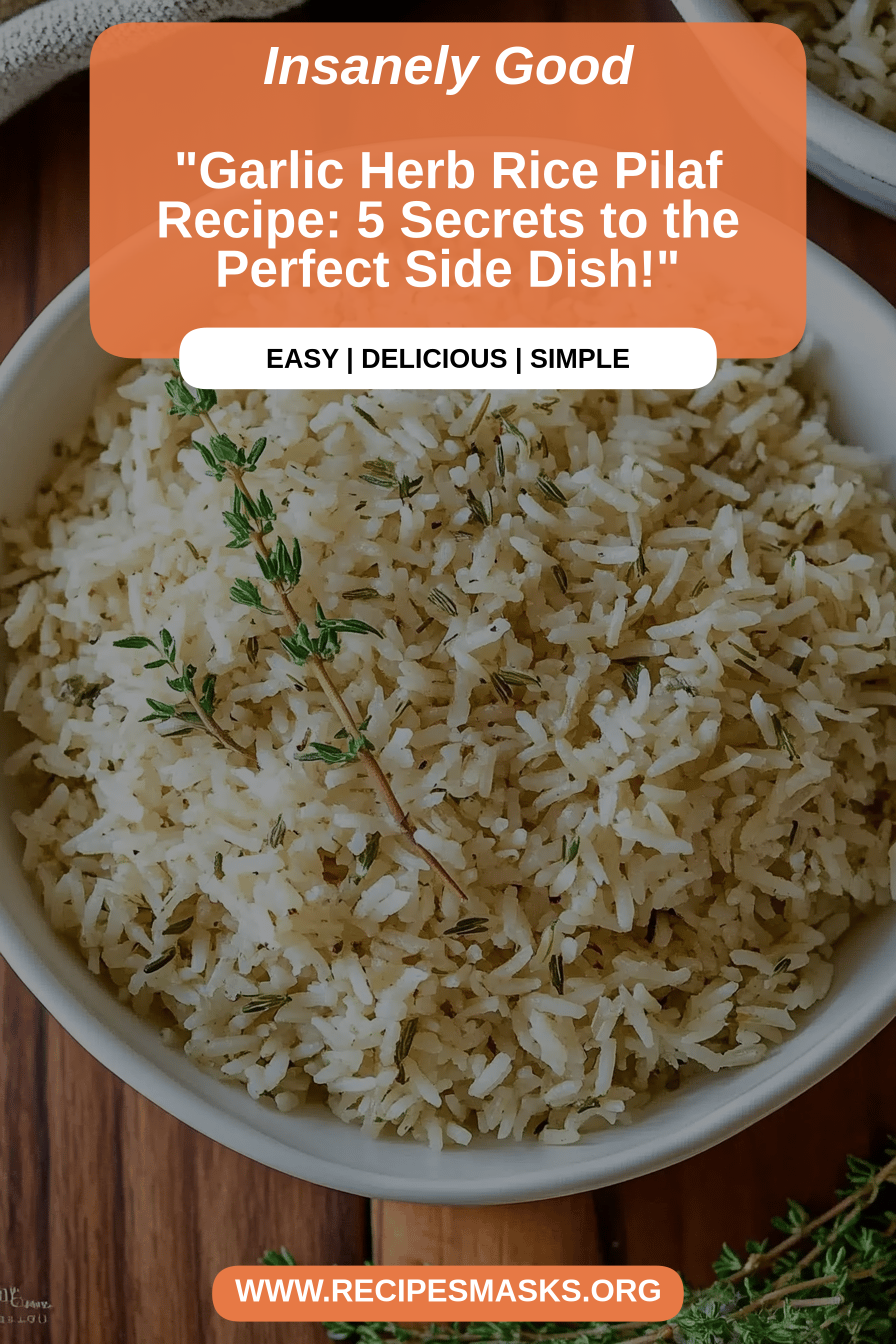 Garlic Herb Rice Pilaf final dish beautifully presented and ready to serve