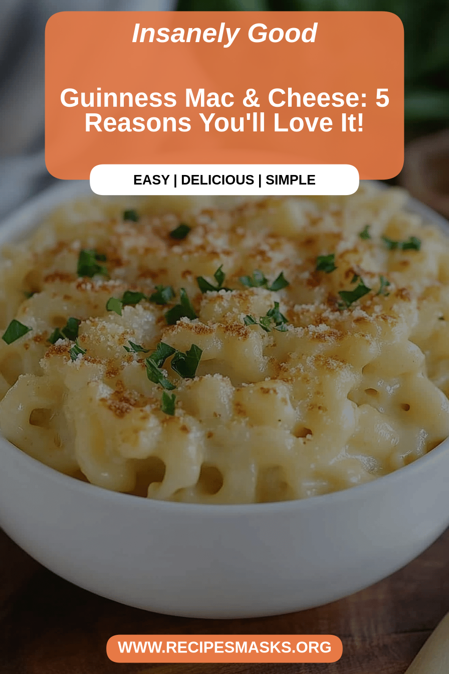 Guinness Mac and Cheese final dish beautifully presented and ready to serve