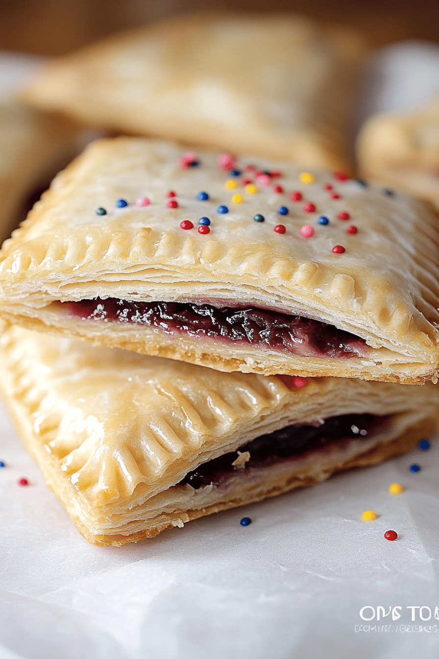 Homemade Pop Tarts slice on plate showing perfect texture and swirl pattern