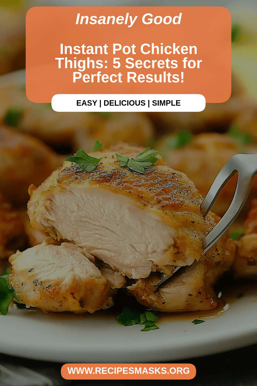 Instant Pot Chicken Thighs final dish beautifully presented and ready to serve