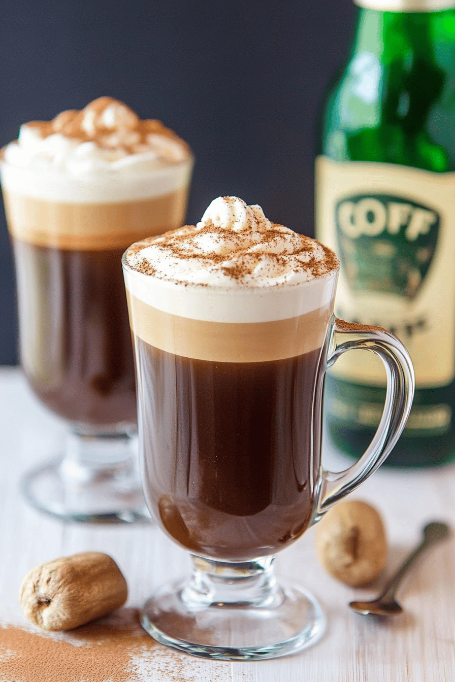 Irish Coffee slice on plate showing perfect texture and swirl pattern