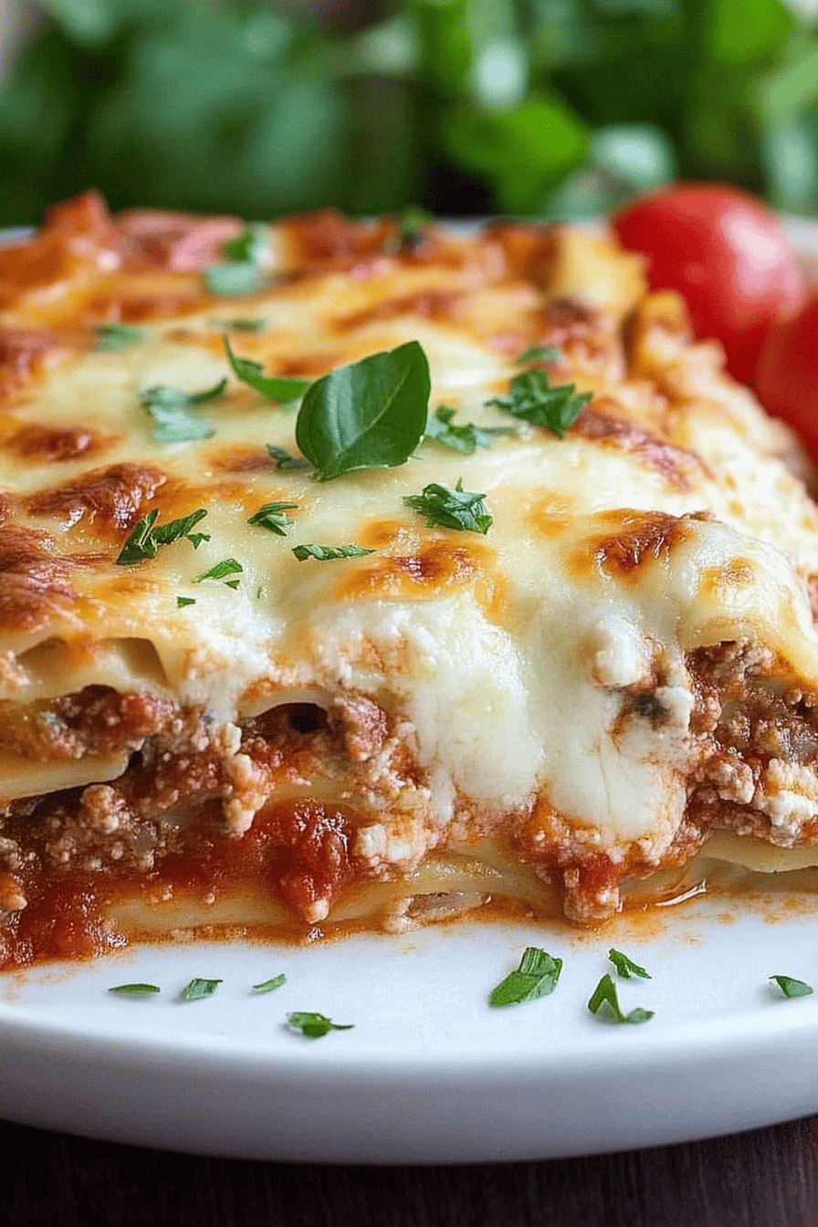Italian Lasagna ingredients organized and measured on kitchen counter