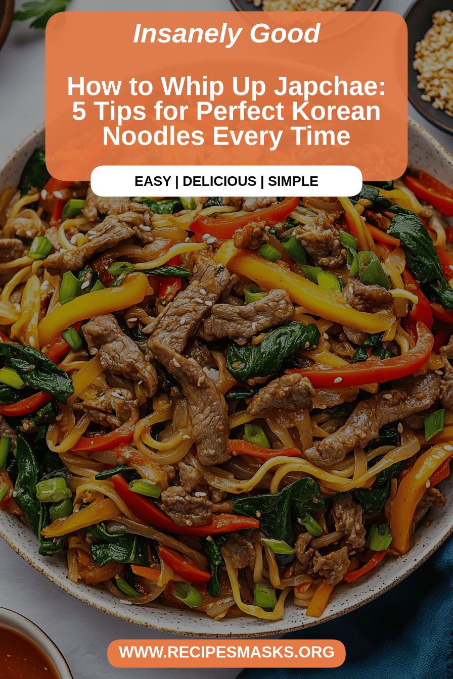 Japchae Recipe final dish beautifully presented and ready to serve
