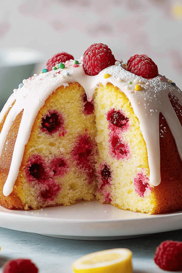 Lemon Raspberry Bundt Cake
