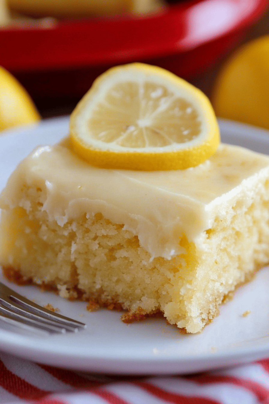 Lemon Sheet Cake ingredients organized and measured on kitchen counter