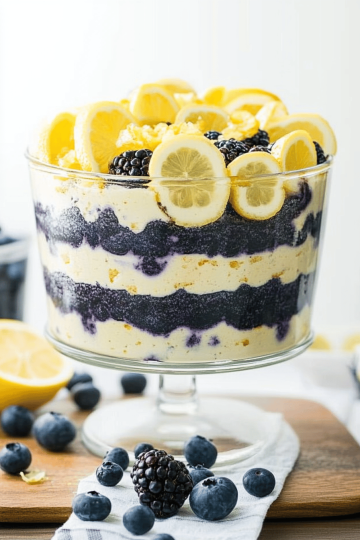 Lemon blueberry trifle