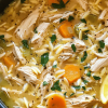Lemon chicken orzo soup