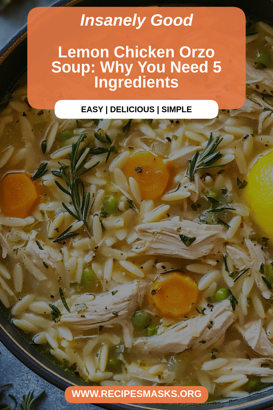 Lemon chicken orzo soup final dish beautifully presented and ready to serve