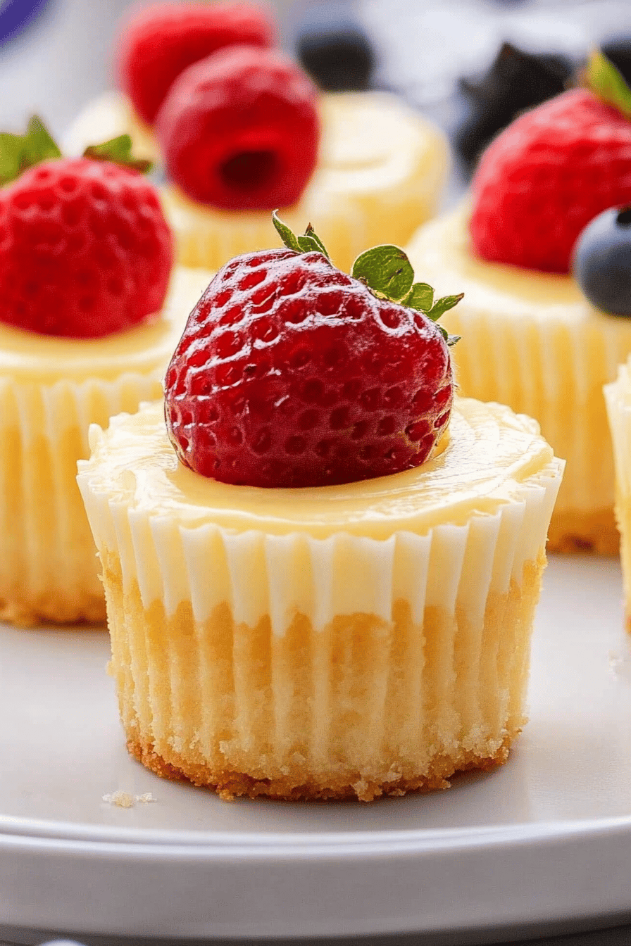 Mini Cheesecakes Recipe ingredients organized and measured on kitchen counter