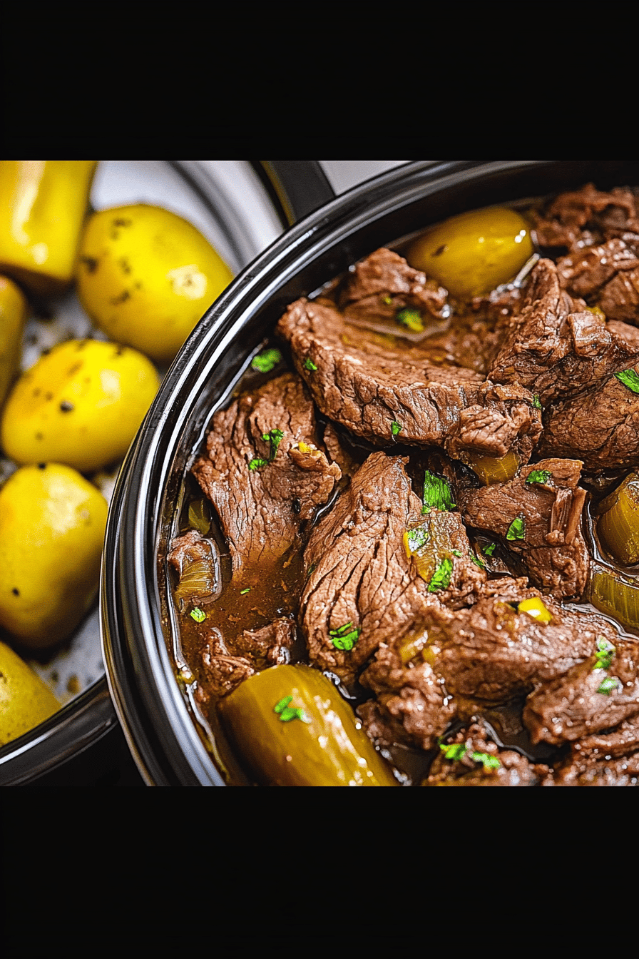 Mississippi pot roast ingredients organized and measured on kitchen counter