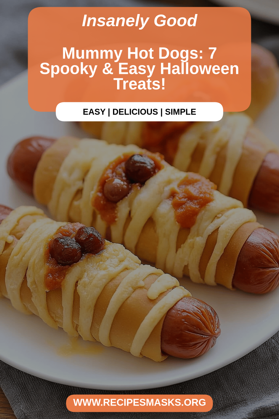 Mummy hot dogs final dish beautifully presented and ready to serve