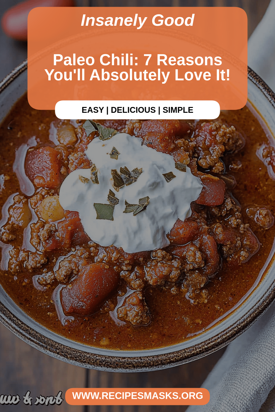 Paleo chili final dish beautifully presented and ready to serve