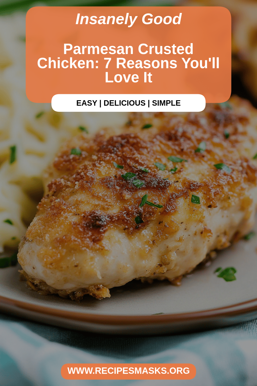 Parmesan crusted chicken final dish beautifully presented and ready to serve
