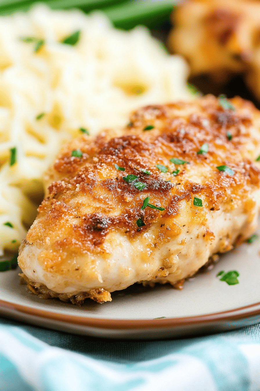 Parmesan crusted chicken ingredients organized and measured on kitchen counter