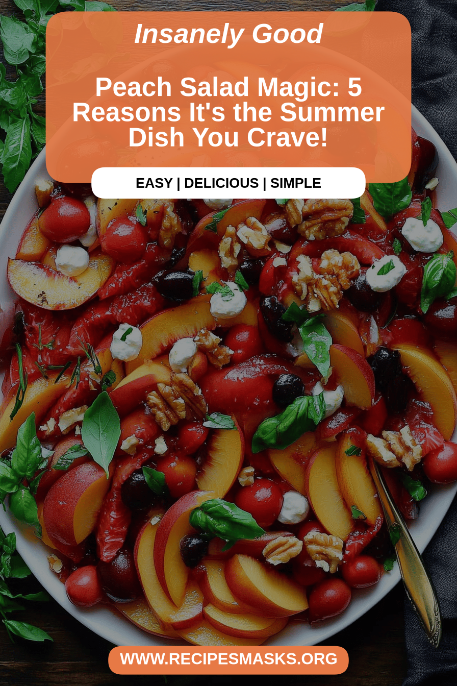 Peach Salad Recipe final dish beautifully presented and ready to serve