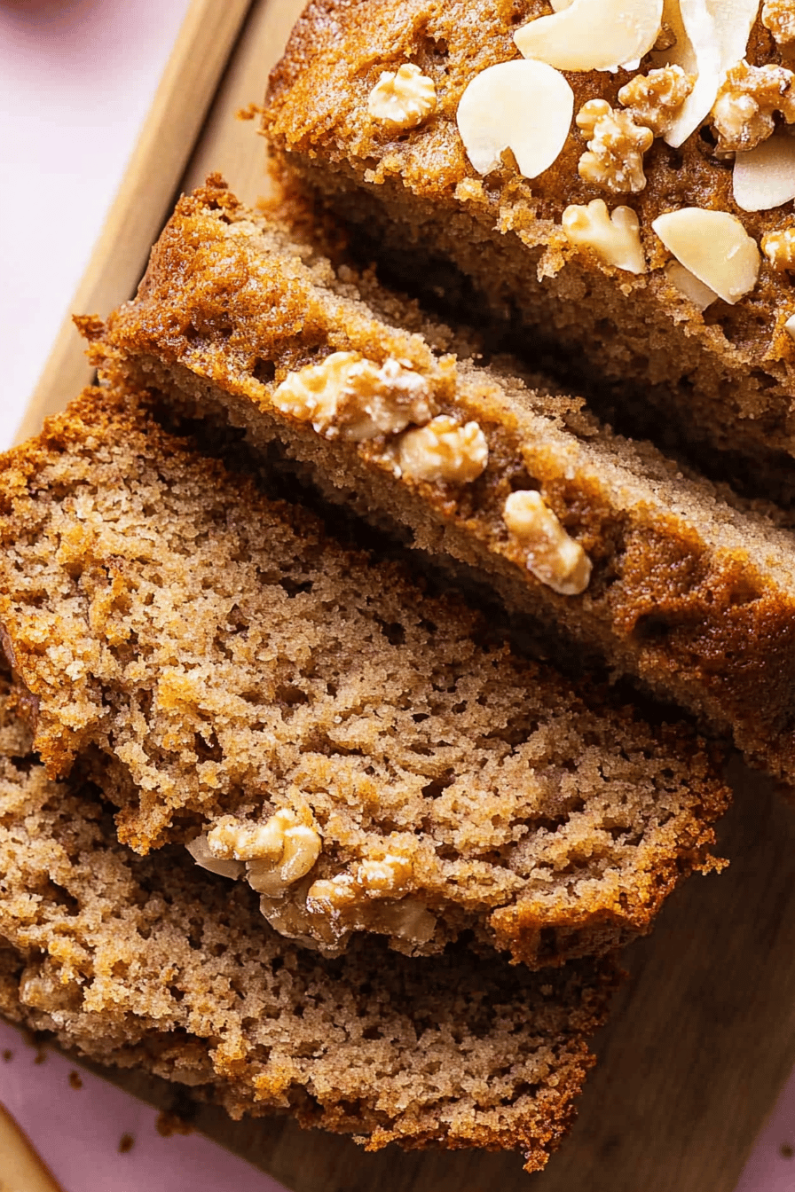 Peanut Butter Apple Bread slice on plate showing perfect texture and swirl pattern