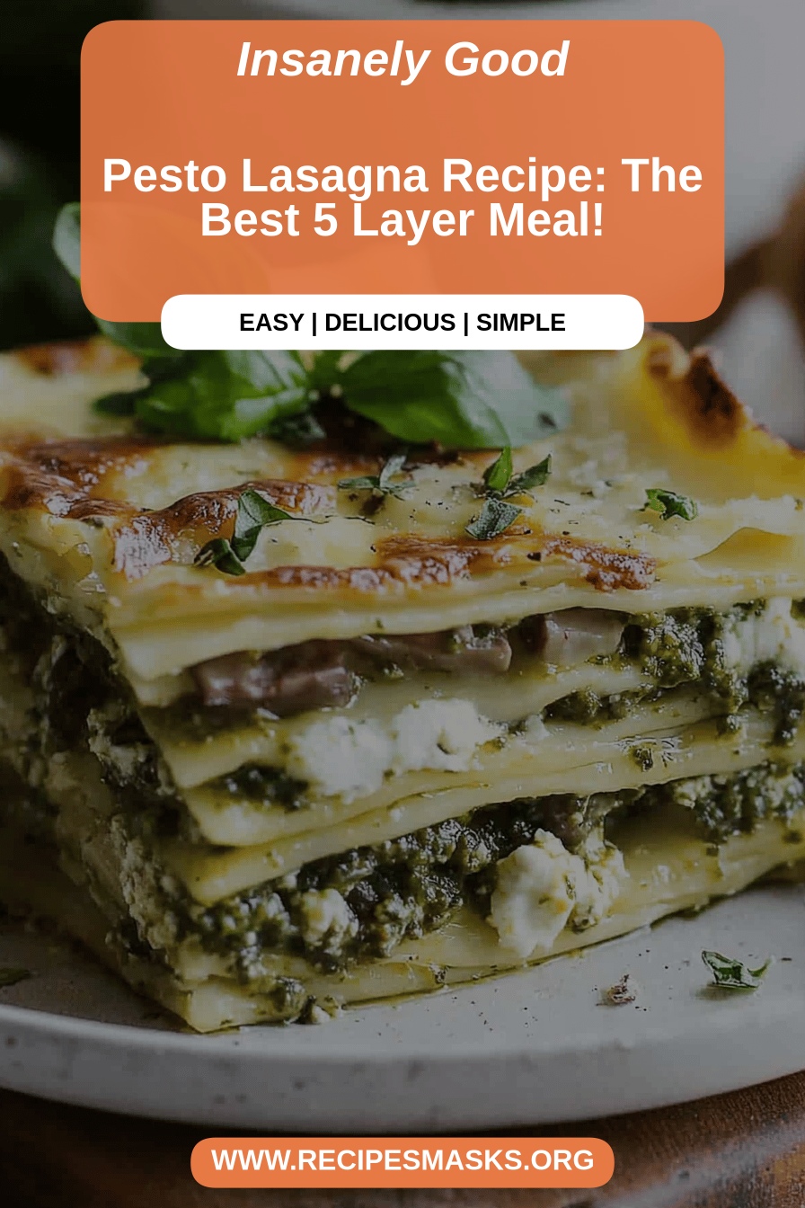 Pesto Lasagna final dish beautifully presented and ready to serve