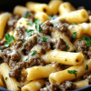 Philly cheesesteak pasta