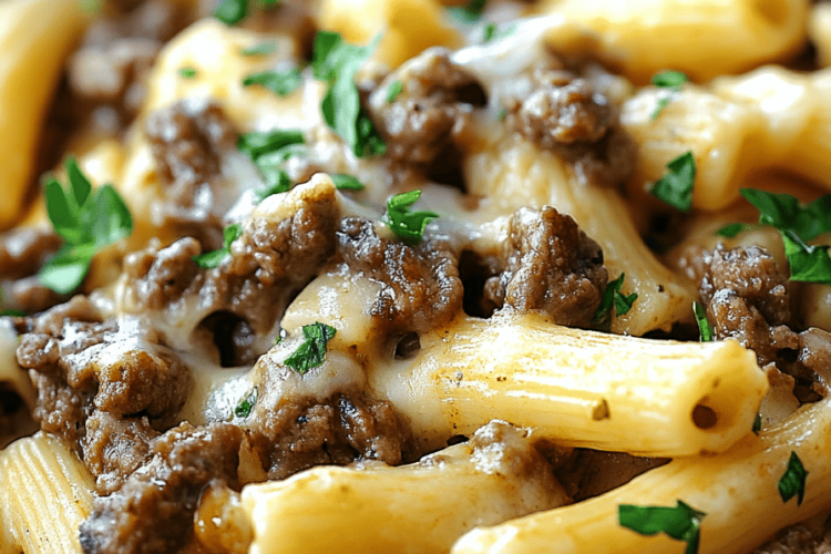 Philly cheesesteak pasta