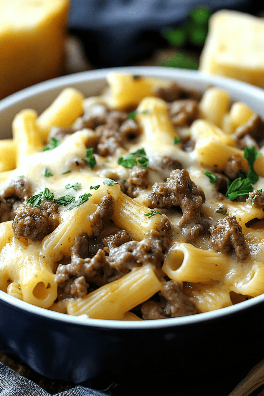 Philly cheesesteak pasta slice on plate showing perfect texture and swirl pattern