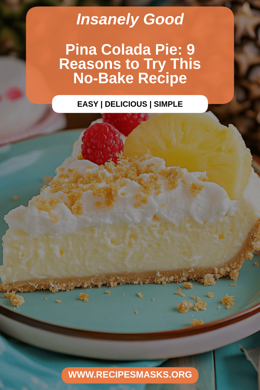 Pina Colada Pie final dish beautifully presented and ready to serve