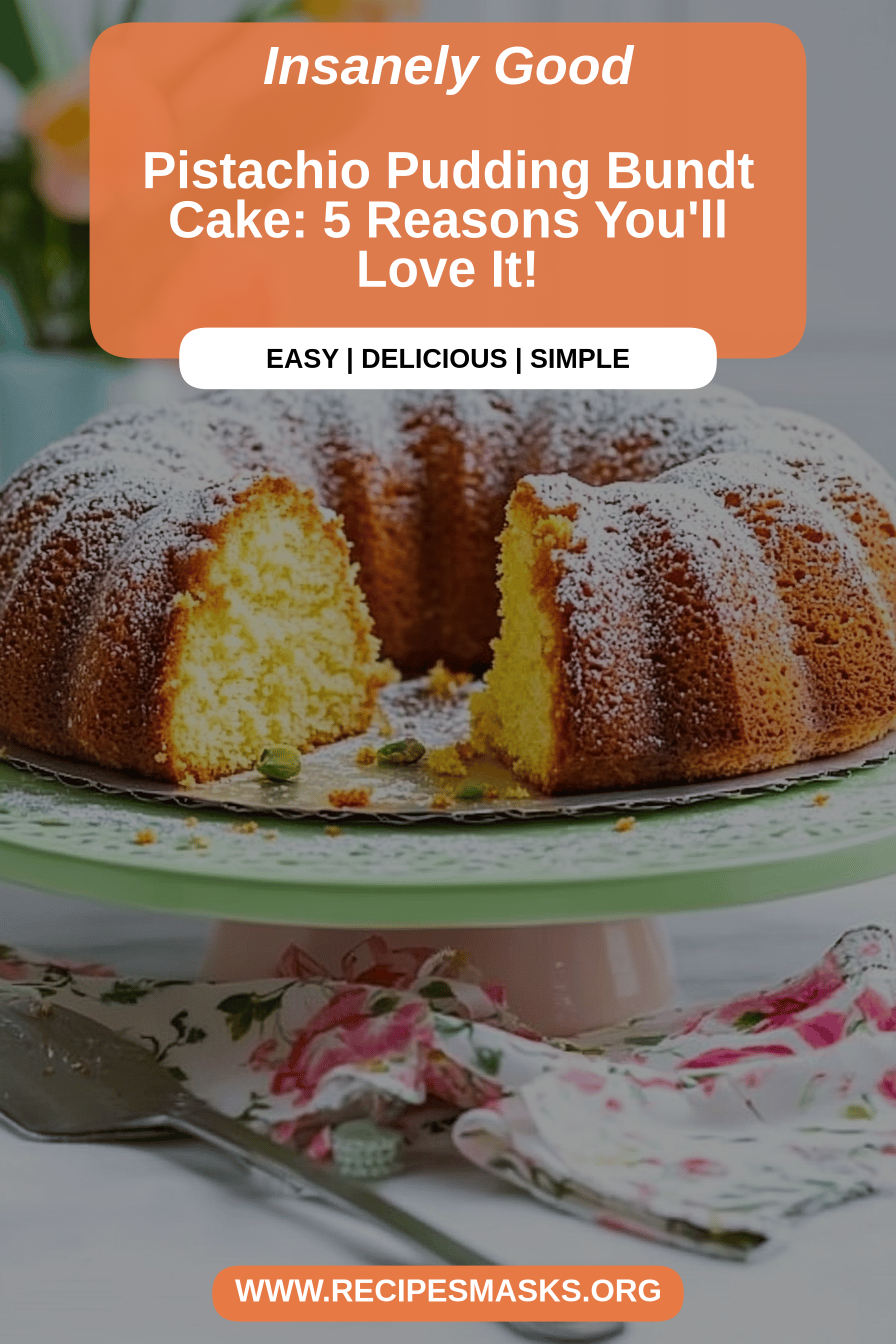 Pistachio Bundt Cake final dish beautifully presented and ready to serve