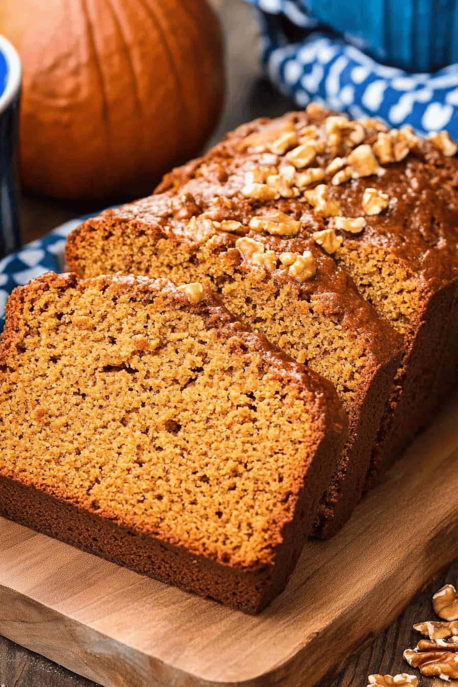 Pumpkin bread recipe ingredients organized and measured on kitchen counter
