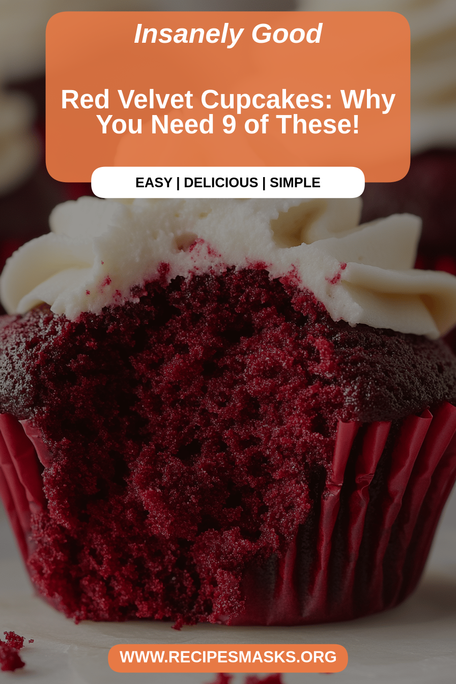 Red Velvet Cupcakes final dish beautifully presented and ready to serve