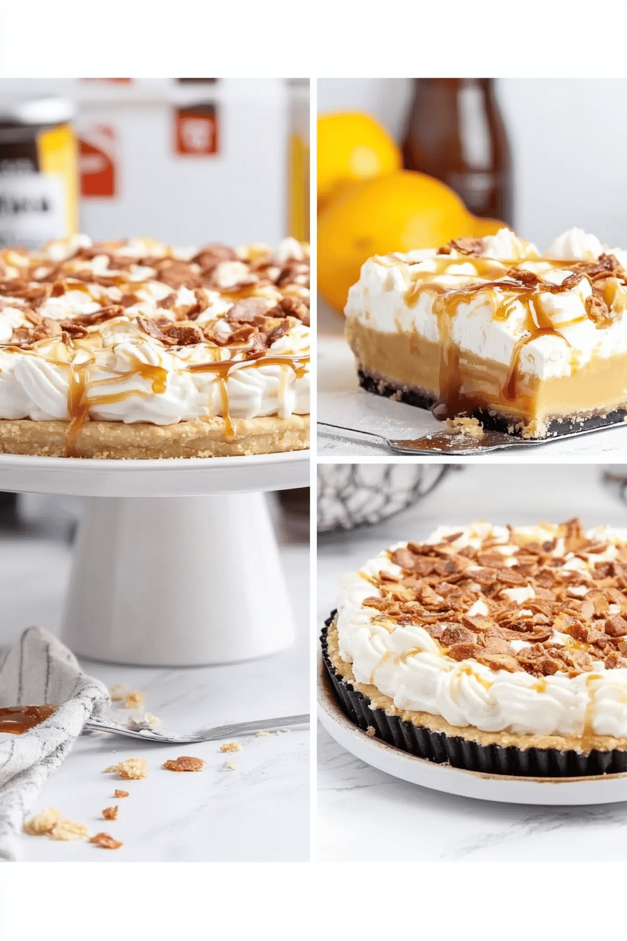 Salted Caramel Pie slice on plate showing perfect texture and swirl pattern