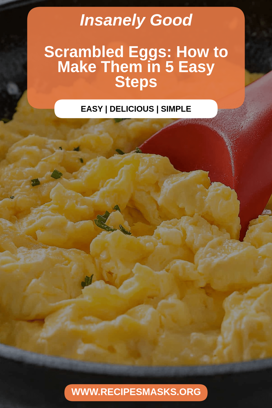 Scrambled eggs final dish beautifully presented and ready to serve