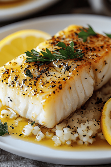 Seared cod