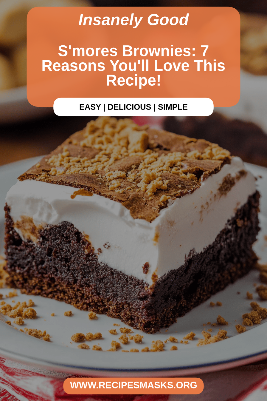 S'mores Brownies final dish beautifully presented and ready to serve