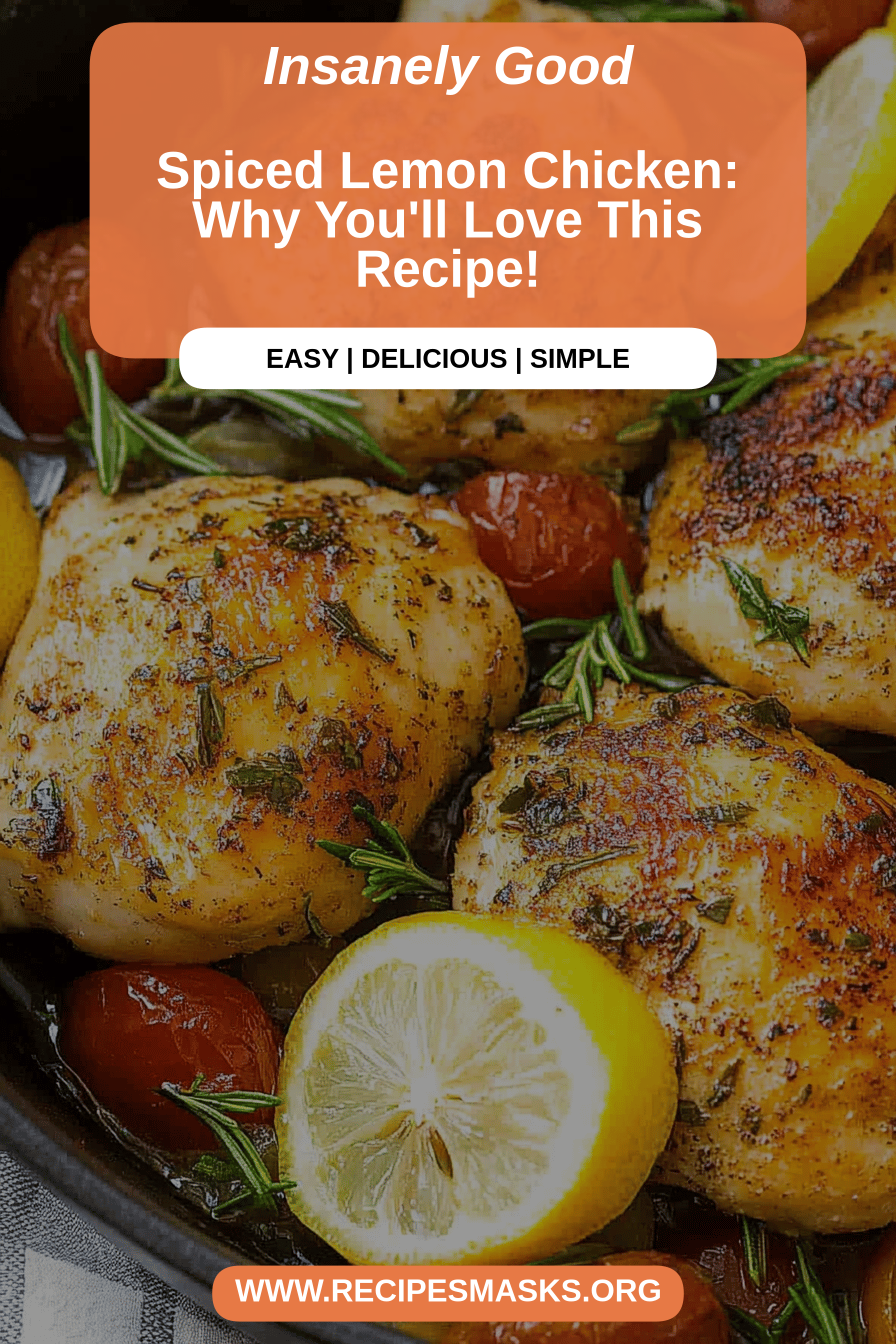Spiced lemon chicken final dish beautifully presented and ready to serve