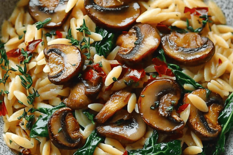 Spinach Mushroom Orzo