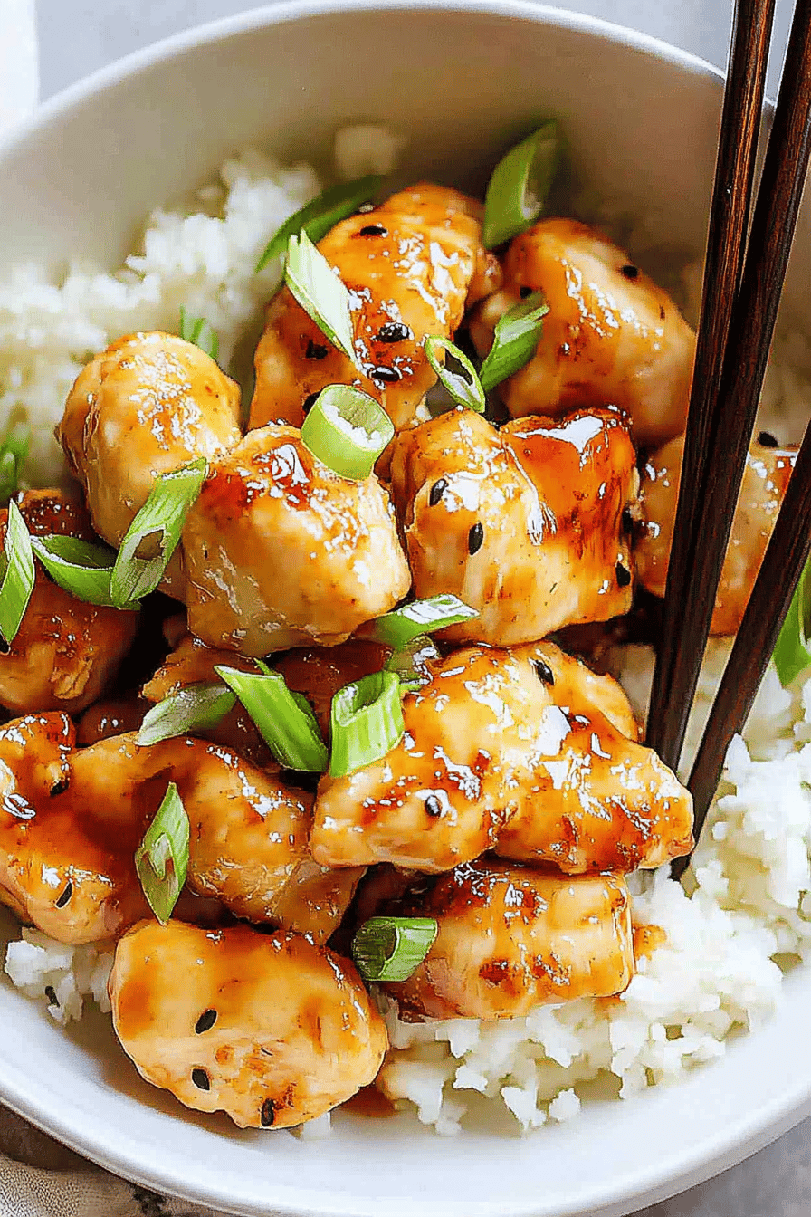 Sriracha honey chicken slice on plate showing perfect texture and swirl pattern