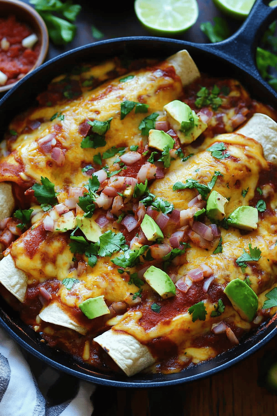 Steak Enchiladas Recipe ingredients organized and measured on kitchen counter