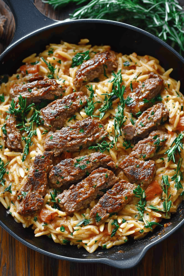 Steak Orzo