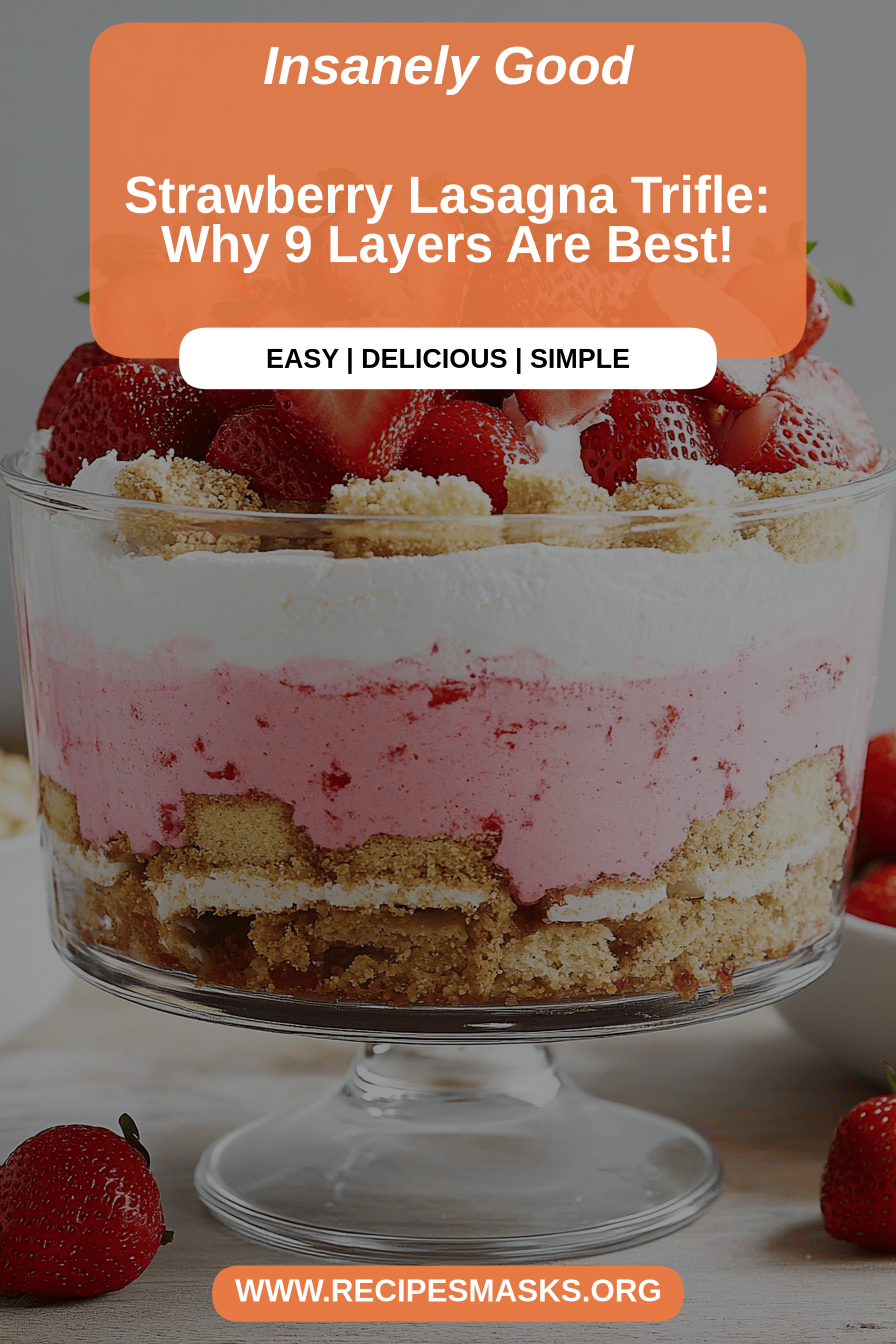 Strawberry Lasagna Trifle final dish beautifully presented and ready to serve