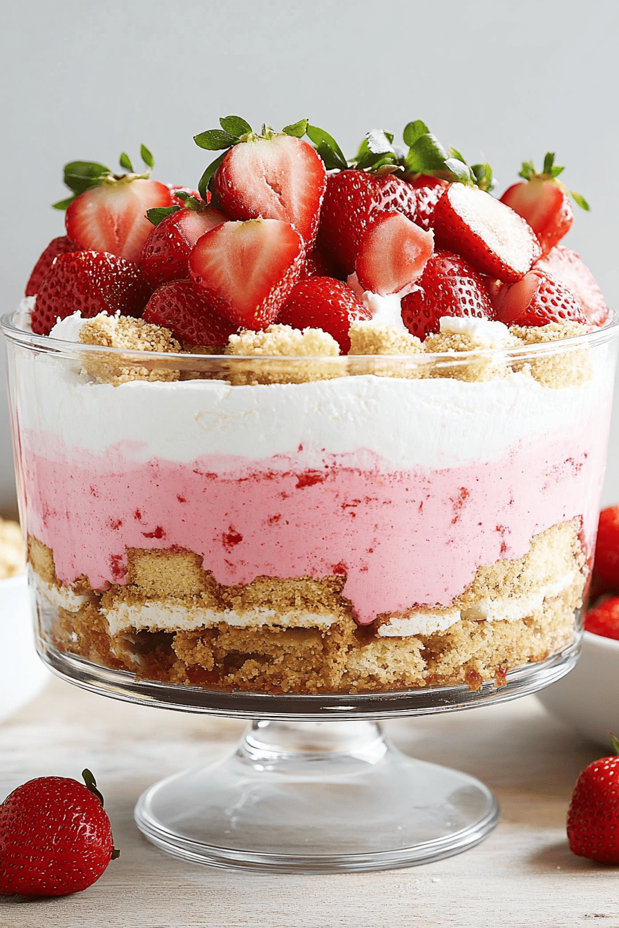 Strawberry Lasagna Trifle ingredients organized and measured on kitchen counter