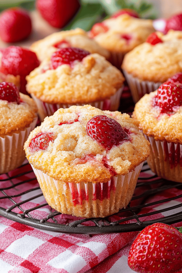 Strawberry coffee cake muffins