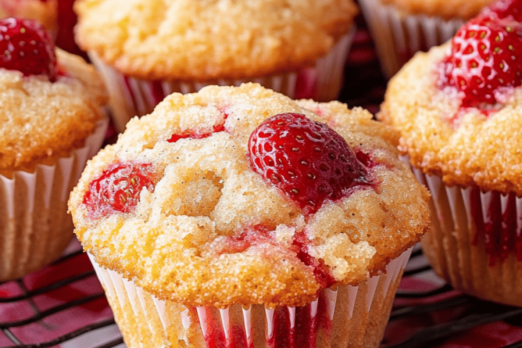 Strawberry coffee cake muffins