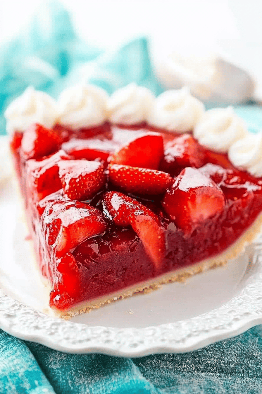 Strawberry jello pie ingredients organized and measured on kitchen counter