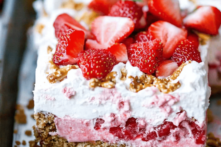 Strawberry pretzel dessert