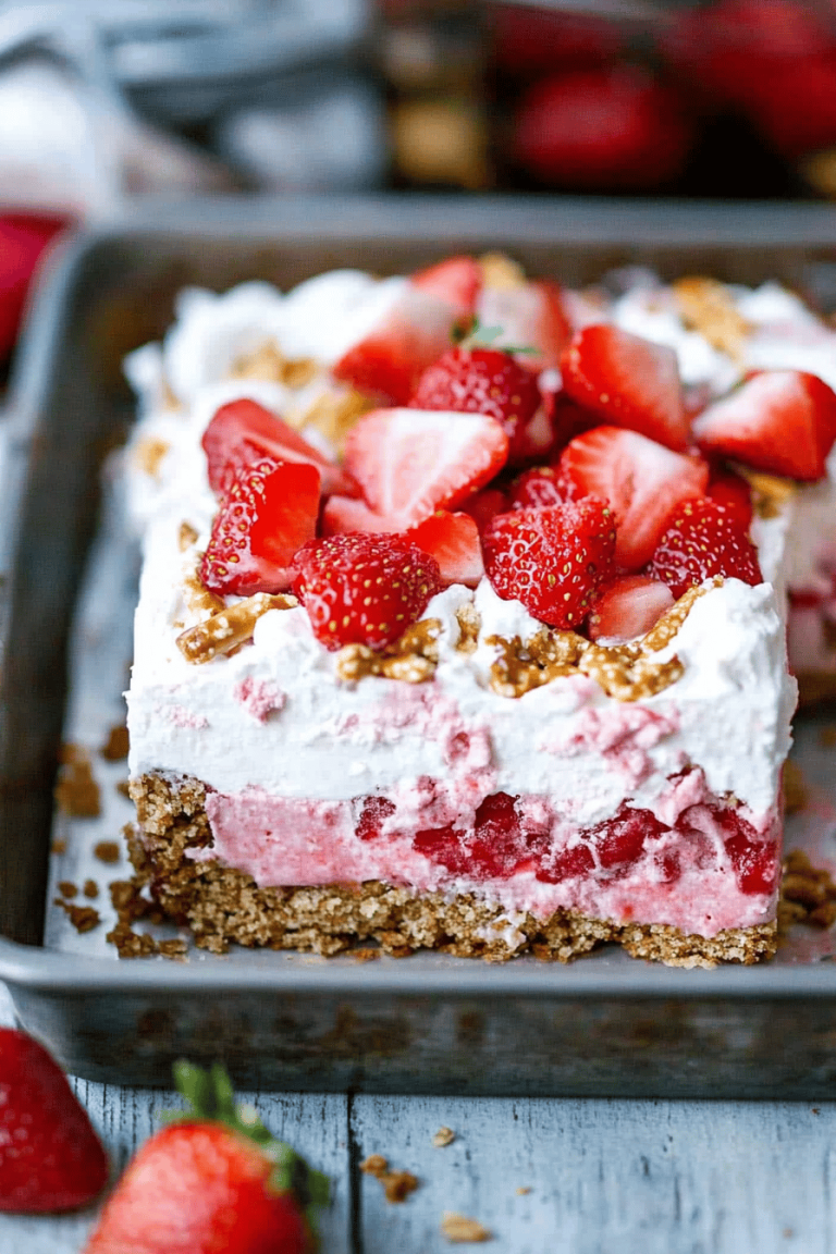 Strawberry pretzel dessert