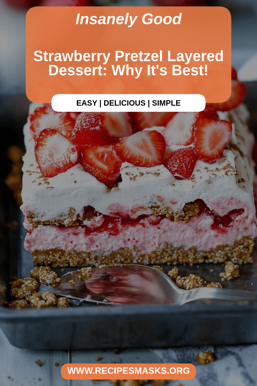 Strawberry pretzel dessert final dish beautifully presented and ready to serve